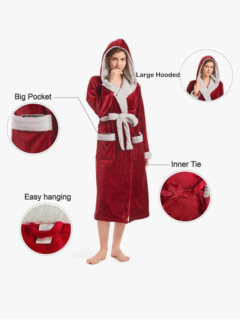 Women Hooded Plush Robe - Essy Ecommerce Specialist